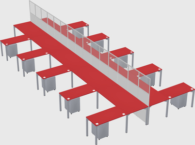 Shared l-shape cubicle
