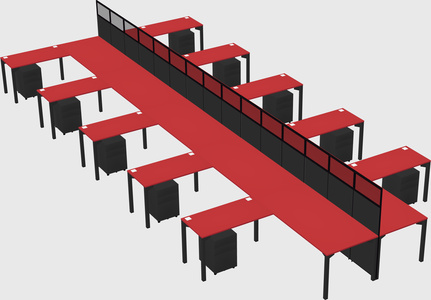 Shared l-shape cubicle