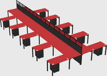 Shared l-shape cubicle