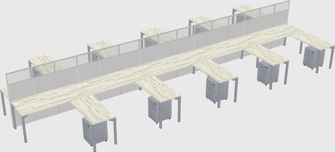 Shared l-shape cubicle