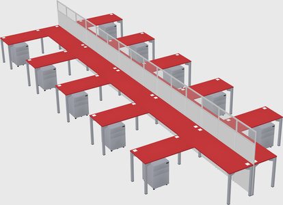 Shared l-shape cubicle