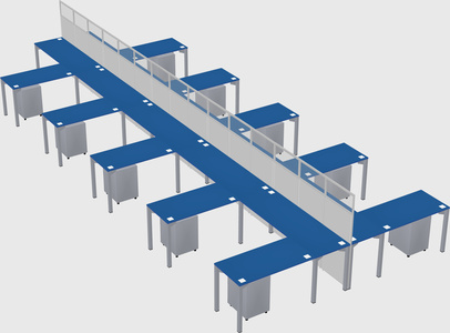 Shared l-shape cubicle