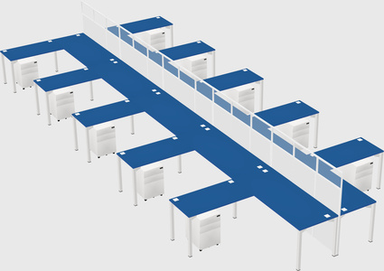 Shared l-shape cubicle