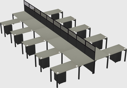 Shared l-shape cubicle