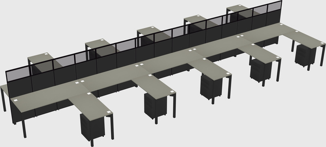Shared l-shape cubicle