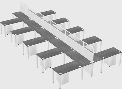 Shared l-shape cubicle