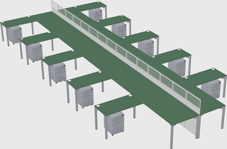 Shared l-shape cubicle