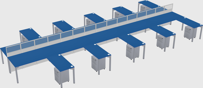 Shared l-shape cubicle