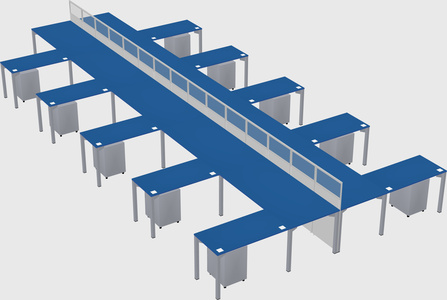 Shared l-shape cubicle