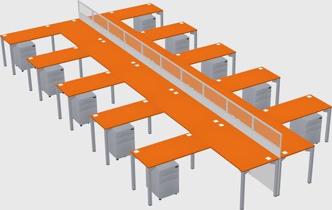 Shared l-shape cubicle
