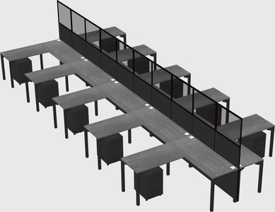 Shared l-shape cubicle