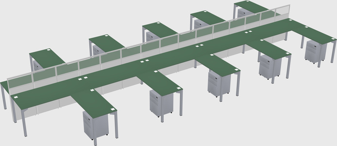 Shared l-shape cubicle