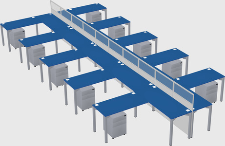 Shared l-shape cubicle