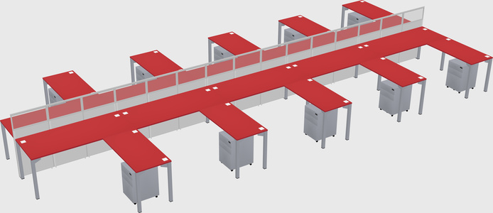 Shared l-shape cubicle
