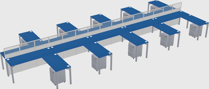 Shared l-shape cubicle