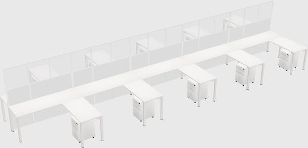 Shared l-shape cubicle