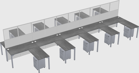Shared l-shape cubicle