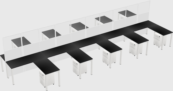 Shared l-shape cubicle