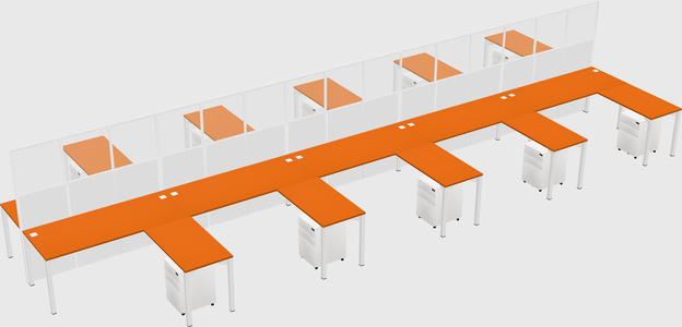 Shared l-shape cubicle