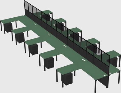Shared l-shape cubicle