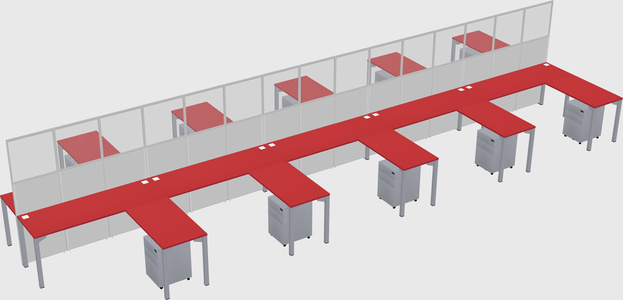 Shared l-shape cubicle