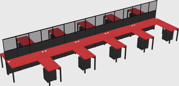 Shared l-shape cubicle