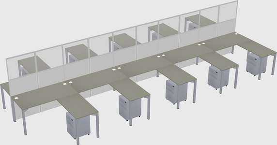 Shared l-shape cubicle