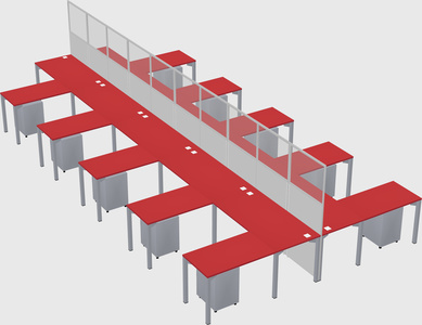 Shared l-shape cubicle
