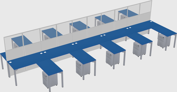 Shared l-shape cubicle