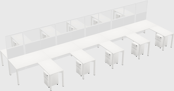 Shared l-shape cubicle
