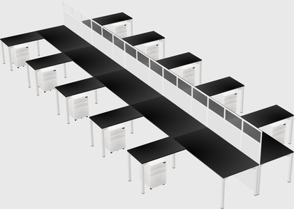 Shared l-shape cubicle