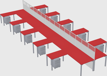 Shared l-shape cubicle