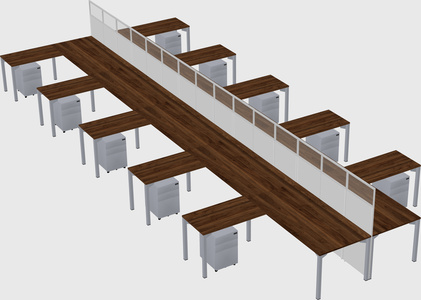 Shared l-shape cubicle