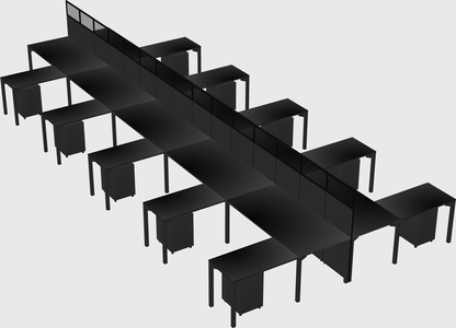 Shared l-shape cubicle