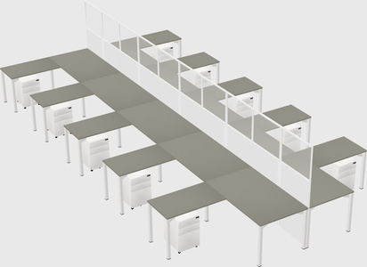 Shared l-shape cubicle