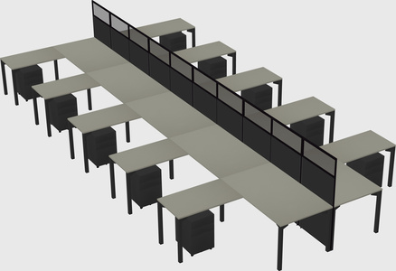 Shared l-shape cubicle