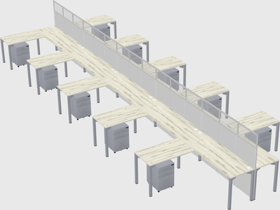 Shared l-shape cubicle