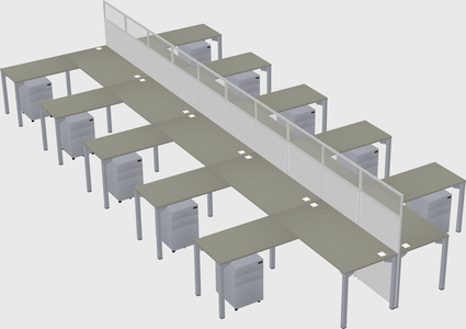 Shared l-shape cubicle