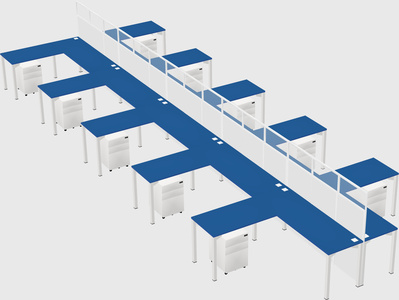 Shared l-shape cubicle
