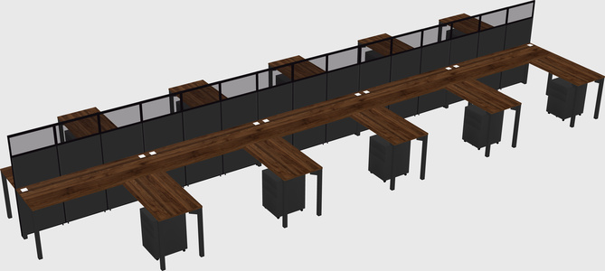 Shared l-shape cubicle