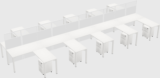 Shared l-shape cubicle