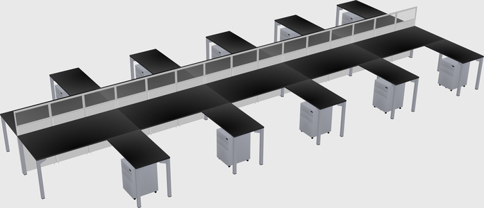 Shared l-shape cubicle