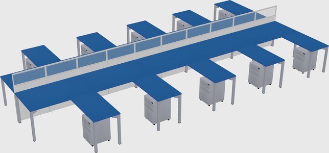 Shared l-shape cubicle