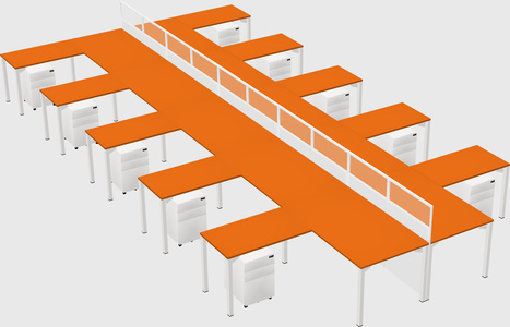 Shared l-shape cubicle