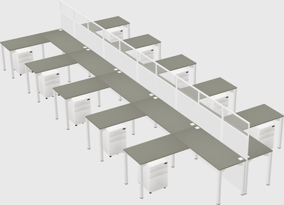 Shared l-shape cubicle