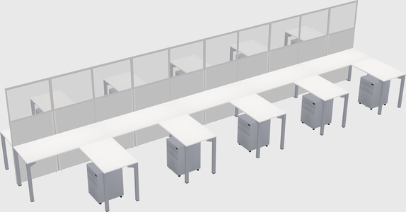 Shared l-shape cubicle