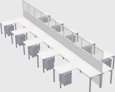 Shared l-shape cubicle