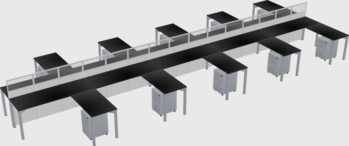 Shared l-shape cubicle