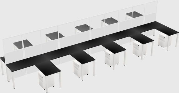 Shared l-shape cubicle