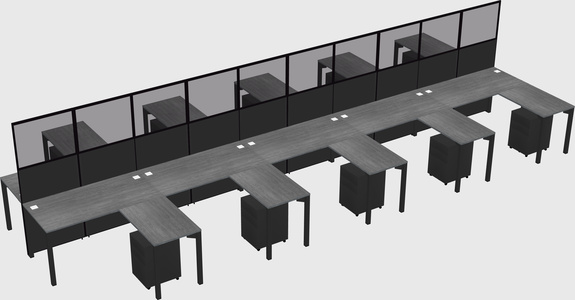 Shared l-shape cubicle